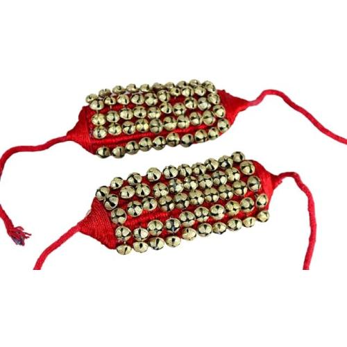 eSplanade Dance Ghungroo (50   50) Red 5 Line Ghungroo with Cushion Pads | Bell, Ghungru 5 Line Red Pad