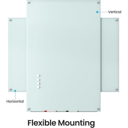 VUSIGN 36 x 24 Glass Whiteboard, Magnetie Dry Erase Board of Frameless, Minimalist Style Glass White Board for Wall, Office, Home,School