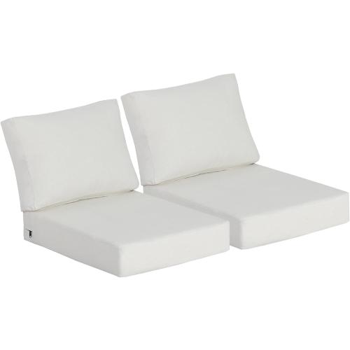 21.5x25.5 Inch Outdoor Deep Seat Cushions Set of 2,Thick High-Density Foam, Water-Resistant, Piped Edges & YKK Hidden Zipper for Patio Furniture,Almond