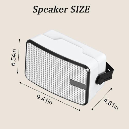 Set of 2 Outdoor Bluetooth Speakers 400w for Garage, Patio, Porch, Gazebo, Soffit, Entertainment Room. Wall Mount Speaker, Wireless Sync Up to 100 Speakers, IPX5 Waterproof (2 Pcs)