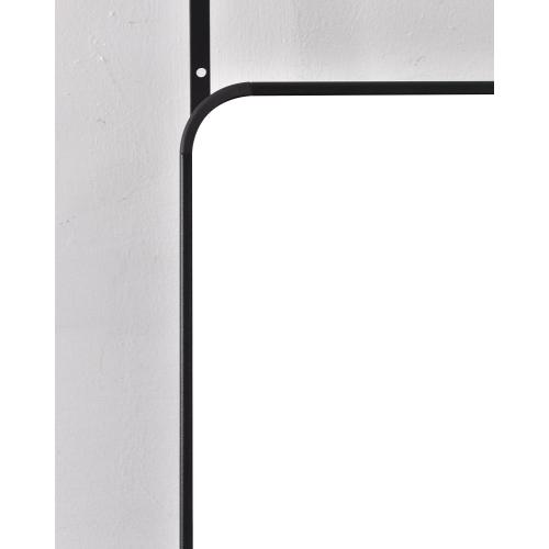 Size 14x48 Color Black Full Length Mirror, 14x 48 Over The Door Hanging, Rounded Corner, Wall Mirror, Full Body, Black