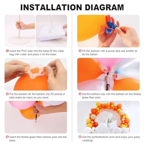 Chamvis Balloon Arch Kit, 9FT Height & 10FT Width Adjustable Balloon Arch Stand Frame Garland Stand: Wedding Baby Shower Birthday Photo Backdrop