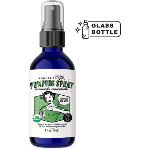 Legendairy Milk Pumping Spray 4 oz., Helps Sore Nipples & Clogged Ducts, Organic Lubricant for Breast Shields and Flanges, Vegan Breast Pump Spray, Natural & Lanolin-Free, Made in USA