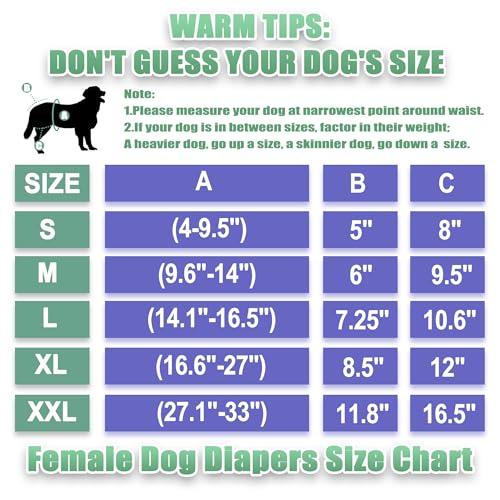 wegreeco Washable Reusable Premium Female Dog Diapers, Small Medium Large Size, Pack of 3,Dog Doggie Puppy & Doggy Diapers Female,Period Panties in Heat (Small)