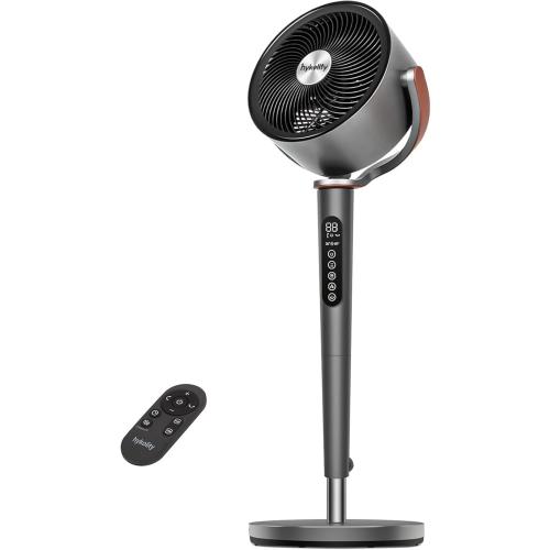 hykolity Large Pedestal Fan for Bedroom, 120° 90°Omni-directional Oscillating Standing Fan, 85ft Air Circulator With Remote, DC Motor Quiet Floor Fans, Adjustable Height, 12 Speeds, 5 Modes, 12H Timer
