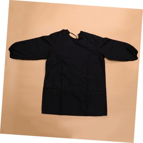 2 PACK...Professional Long Sleeve Barber Apron Black Protective for Hairdressers and Stylists Featuring Convenient Pockets for Tools for Barbershop and Home Use