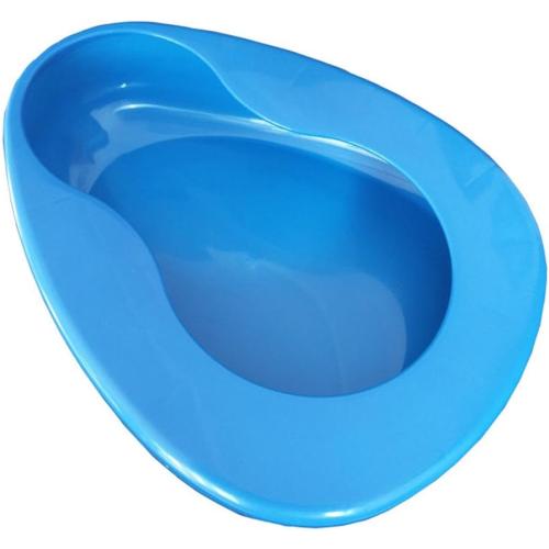 YUMSUM Firm Thick Stable PP Bedpan Heavy Duty Smooth Countoured for Bed-Bound Patient (Blue)