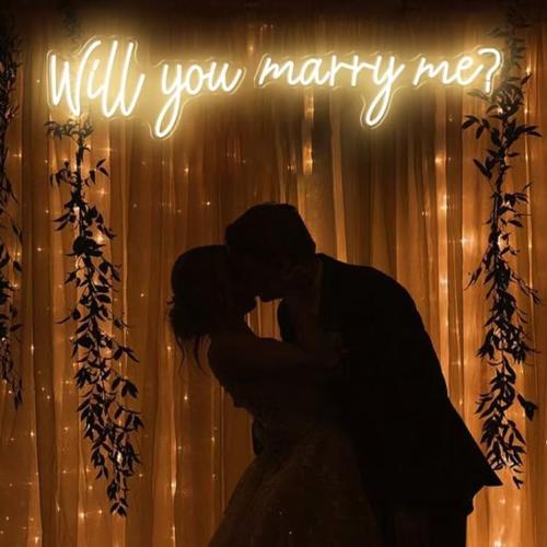 Will You Marry Me Neon Sign Large, 44 Dimmable Will You Marry Me Sign for Wall Decor, LED Neon Lights Sign for Engagement Party, Wedding, Proposal, Valentine's Day, Wedding Company, Warm White