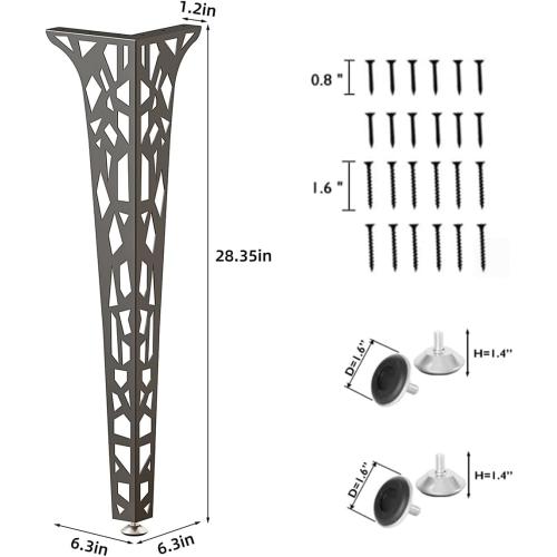 Metal HairpinTable Legs Set of 4–Industrial Dining Furniture Legs, Heavy-Duty V-Shaped Brackets for DIY Coffee Table, Bar Table,Desk,Workbench (Black, 28)