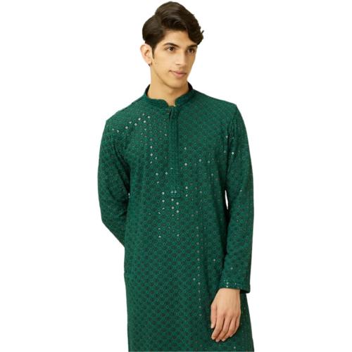 Size M..Mens Kurta Embroidered cotton Kurta Pajama Set, Large, Indian Style