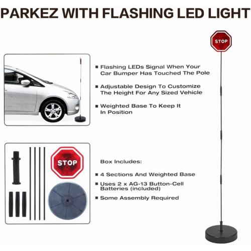 LED Light Parking Stop Sign,Smart Parking LED Garage Flashing Warning Stop Sign, Parking Assist LED Stop Sign Parking Assistant with Flashing Signal for Garage
