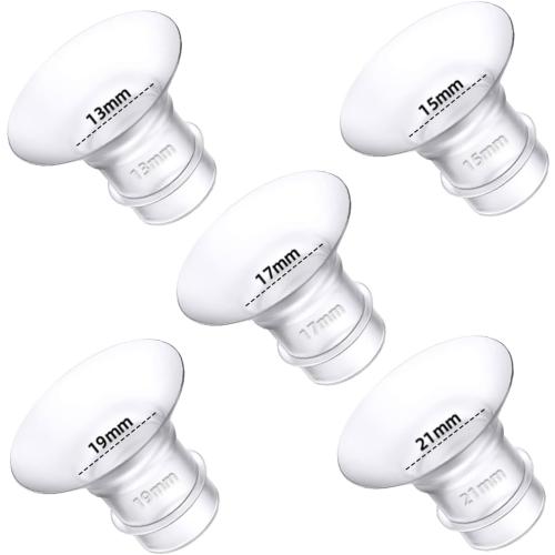 Flange Inserts 13/15/17/19/21mm for Medela,Spectra 24mm Shields/Flanges,Compatible with TSRETE,CPPSLEE,Momcozy S9/S9Pro/S12/S12Pro Wearable Breast Pump,Reduce 24mm Nipple Tunnel Down to 5pcs