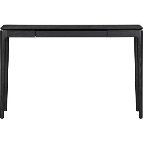 NTC Mingle 47-Inch Console Table, Modern Solid Wood Entryway Table with Hidden Drawer, Waterproof & Heat Resistant, Narrow Table for Hallway, Living Room & Foyer, Burnt Black