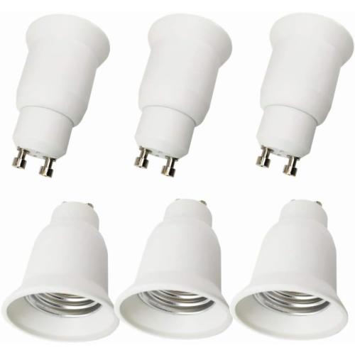 6pcs Bulb Holder GU10 to E27 Adapter Converter - GU10 to E26 LED Bulb Base Socket