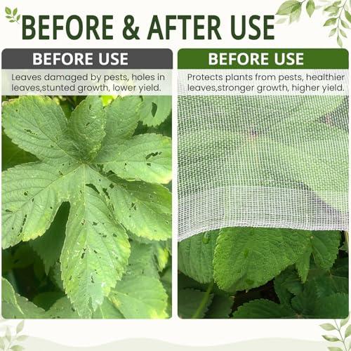 8Ft x 10FT Garden Netting, Fine Mesh Insect Netting for Plant Protection