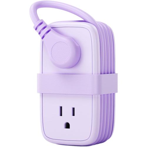 NTONPOWER Purple Travel Power Strip,Travel Essentials 4 Outlets 3 USB(1 C) with 4FT Wrapped Extension Cord Flat Plug, Cruise Essentials 2026 for Hotel Travel Cruise Essentials