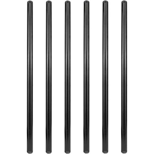 6 Pack Size  1/2 × 30 Pre-Cut Black Metal Pipe, Industrial Steel Fits Standard Half Inch Black Threaded Pipes and Fittings - Vintage DIY Industrial Shelving (1/2 × 30)