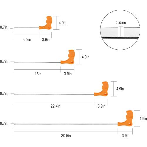 WHDZ Paintless Dent Repair kit Car Body Dent Removal Tools Whale Tail Dent Removal Rod Set for Door Dings Hail Damage