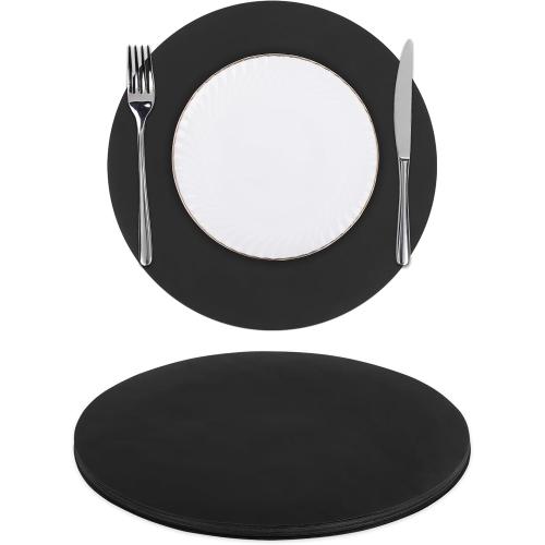 SHACOS 100 PCS Round Paper Placemats 13 inch Disposable Paper Place Mats for Dinner Wedding Birthday Party Festival Table Decoration Indoor Outdoor, Black