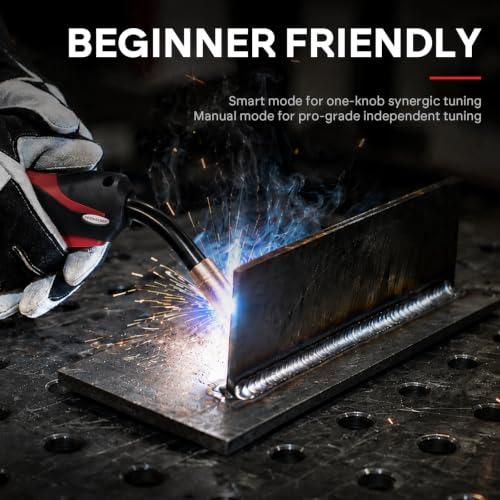 YESWELDER 160A MIG Welder, 110V/220V MIG/Flux Core/Lift TIG/Stick | 4-In-1, synergic control, clear digital display, efficient setup, beginner friendly