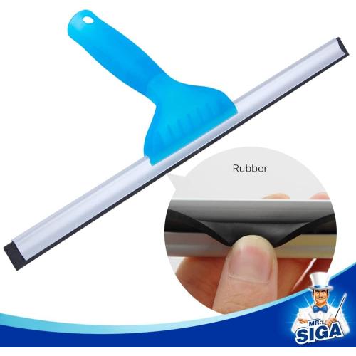 MR.SIGA Professional Window Cleaning Combo - Squeegee & Microfiber Window Scrubber, 14