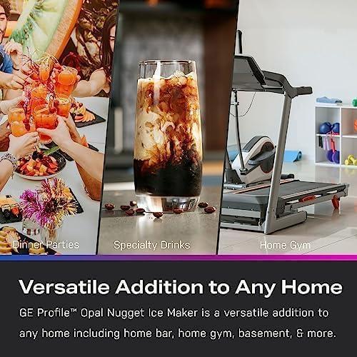 Profile GE Profile Opal 2.0 XL with 1 Gallon Tank, Chewable Crunchable Countertop Nugget Ice Maker, Scoop Included, 38 lbs in 24 Hours, Pellet Ice Machine with WiFi & Smart Connected, Black Stainless