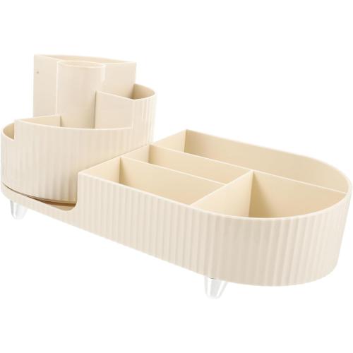 Rotating Makeup Brush Organizer Capacity Chic Cosmetic Storage for Vanity Multifunctional Brush Holder for Makeup and Stationery Design