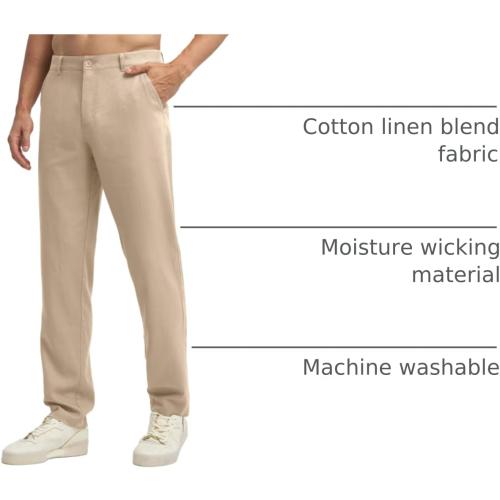 Size 30-32 Willit Men's Linen Pants Casual Linen Dress Pants Beach Summer Lightweight Trousers