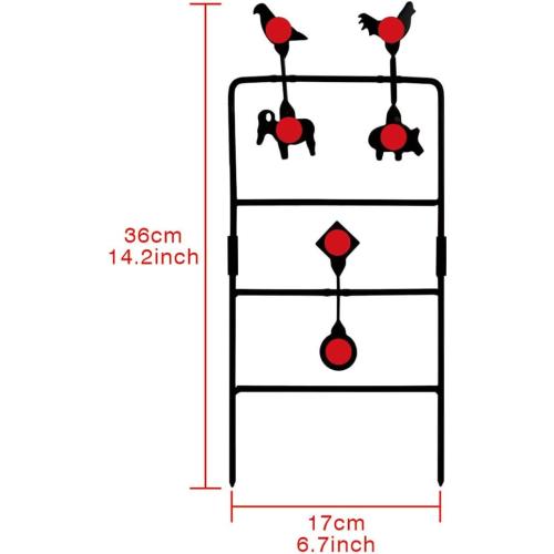 BB Gun Targets for Shooting Outdoor, Metal Spinning Target, Resetting Pellet Shooting Target, Rated for .22 .177 Caliber