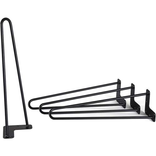 TE DEUM 16 Satin Black Hairpin Coffee Table Legs(Set of 4), Metal Heavy Duty Sturdy Sharp Looking Modern Table Legs …