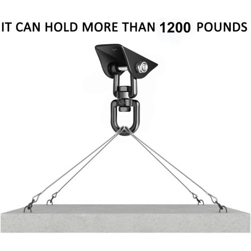 Porch Swing Hanging Kit, 360°Rotating 1200 lb Capacity Hanger for Porch Swing, Hammocks, Swing Chair (2 Pack)