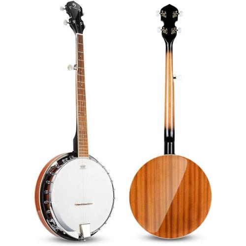 Vangoa Banjo 5 String Full Size Banjos Set with Resonator, Remo Head, Beginner Banjo Kit with Closed Back, Premium Accessories for Adults, Teenager