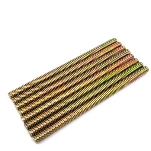 8pcs Color Zinc Fully All Threaded Rod Carbon Steel Long Thread Screw 5/16x5 for Furniture Garden Railing Mounting Assembly Fastening Steel Frame Connection Full Thread Rod for Furniture
