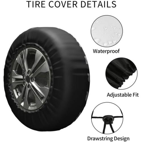 Spare Tire Cover Flag Weatherproof Universal Wheel Protectors for RV Travel Trailer Camper 17in