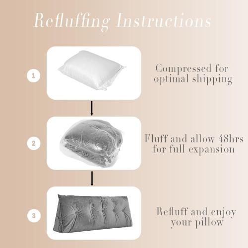 White Triangular Wedge Headboard Pillows Twin XL Dorm Headboard Long Backrest Positioning Support Reading Bolster Pillow Side Pockets Wedge Pillow College Dorm Room Essentials Bed Bedroom Decor White