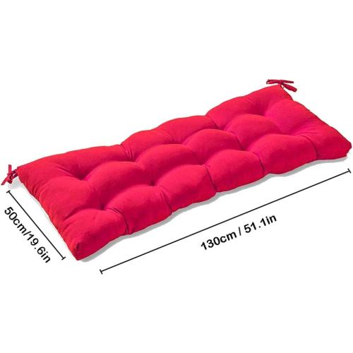 51.2x19.7 Indoor/Outdoor Bench Cushion Cotton Garden Furniture Loveseat Cushion, Patio Wicker Seat Cushions for Lounger Garden Furniture Patio Lounger Bench (Red)