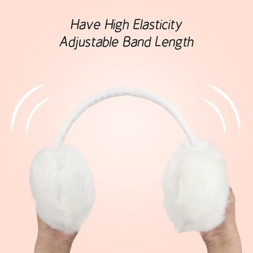 POXIMI Women Winter Earmuffs Girl Ski Adjustable Ear Covers for Cute Bow Ear Warmer Outdoor Earmuff Fleece Lining
