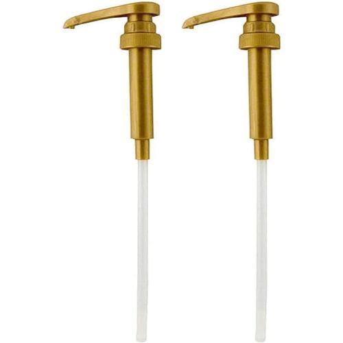 Syrup Pump Compatible with Torani, DaVinci and Skinny (Set of 2) - fits bottles (25.4 oz-750ml) (Gold)