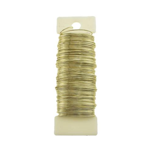HAHIYO 22Gauge Golden Floral Wire - 1 Roll, 38 Yards (115 Feet) Flexible Paddle Wire for Crafts, Christmas Wreaths, Tree & Flower Arrangement, Bouquet Wrapping, Wedding DIY