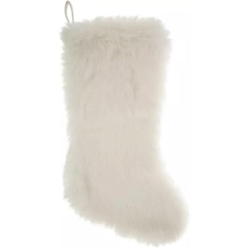 Christmas Stocking ~ Fluffy White Faux Fur Chic, Glam Holiday Design