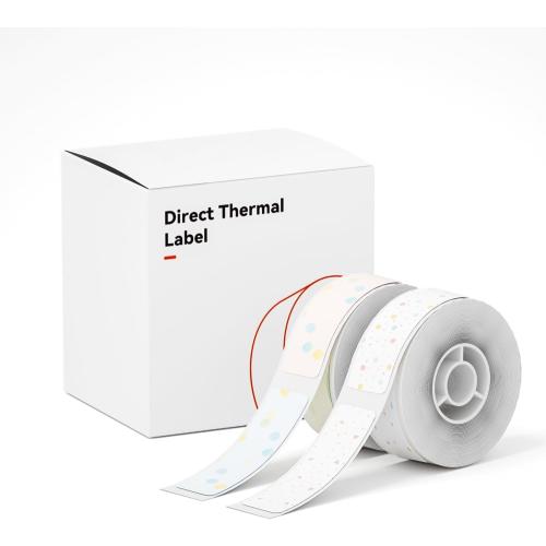 Label Maker Tape for D11/D110/D101 Printer, 2 Rolls Waterproof Adhesive Labeling Refill Paper for Niimbot D Serises Printer, 14×50mm(Heart Dot)