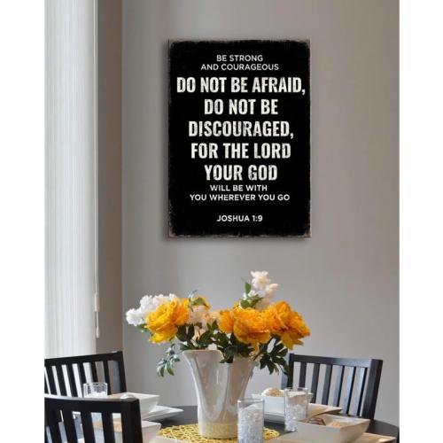 Be Strong and Courageous Joshua 1:9 Bible Verse Canvas Wall Art - Christian Scripture Inspirational Wall Decor for Prayer Room, Faith-Based Home Decor, Religious Gift for Women,christians,pastor,Motivational Spiritual wall decor for Living Room,bedroom de