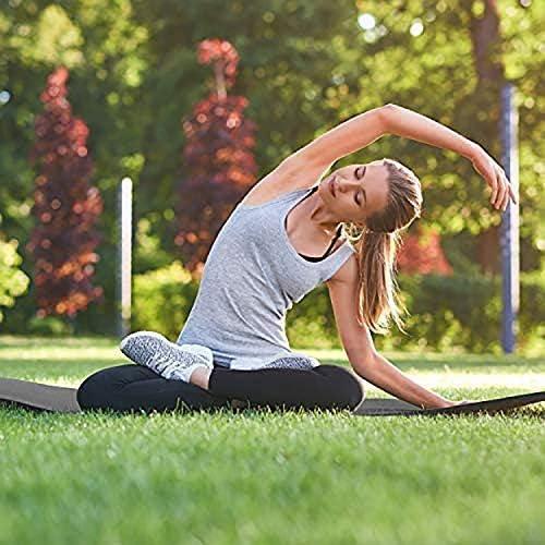 Size Large Color Black HemingWeigh 1 Inch Extra Thick Non Slip Yoga Mat - Exercise Mats for Home Workouts, Black