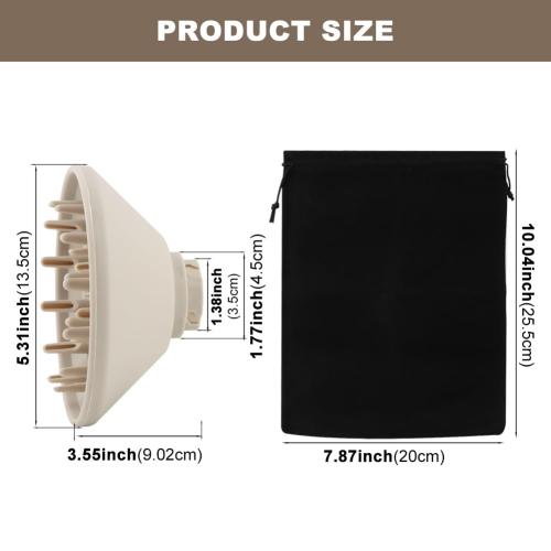 Diffuser Attachment for Hair Dryers, Diffuser attachment hair,curly diffusers attachment,Upgraded Bigger Diffusers Nozzle for Dryer Faster and Define Wavy, Curly, Coily Hair
