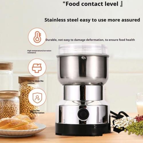 300g Grain Mill Grinder, 304 Stainless Steel Grain Mill High Speed Commercial Spice Grinder, Ultrafine Grain Household Flour Mill, Kitchen
