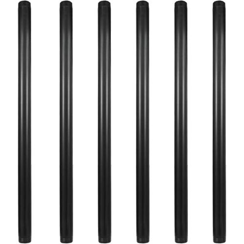 GeilSpace 6 Pack 18 Pre-Cut Black Metal Pipe, Industrial Steel Fits Standard Three Quarters Inch Black Threaded Pipes and Fittings - Vintage DIY Industrial Shelving (3/4 × 18)
