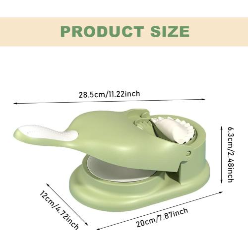 2 in 1 Dumpling Maker, Baking Pastry Pressing Dumpling Skin Wrapper Mould, Manual Dough Press Maker, for Empanada, Ravioli, Pierogi, Hand Pie Pot Stickers, Jamaican Beef Patties(Green)