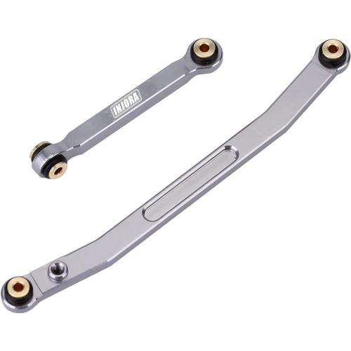 INJORA Steering Rod Tie Links for SCX24 Gladiator Bronco C10 JLU Deadbolt B17 1/24 RC Crawler, Aluminum（Grey）