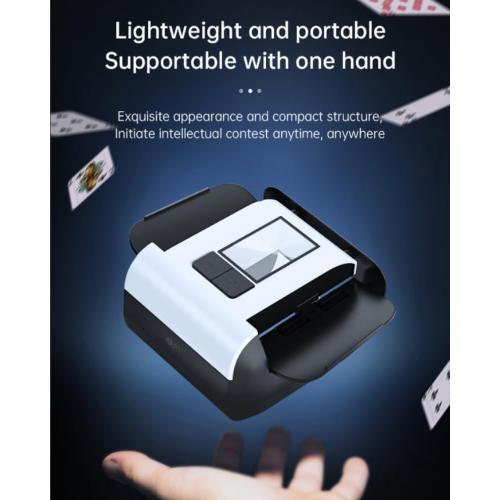Card Shuffler Automatic 1-2 Deck Electric Shuffling Machine Portable with 2000mAh Rechargeable Battery Low Noise for Cards Game, UNO, Poker, Phase 10, Skip-Bo, Texas Hold'em, Blackjack