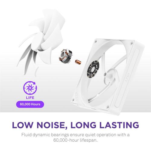 F140Q - 140mm Quiet Airflow Fans - Single - White